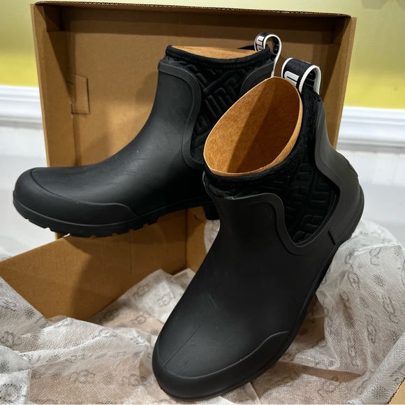 UGG Shoes - UGG Black Rain & Snow Boots with Elastic Panels